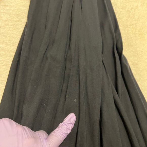 Vintage CYGNE Design Womens Black Elastic Waste Flowy Midi Skirt Rayon Sz SM - Picture 7 of 12